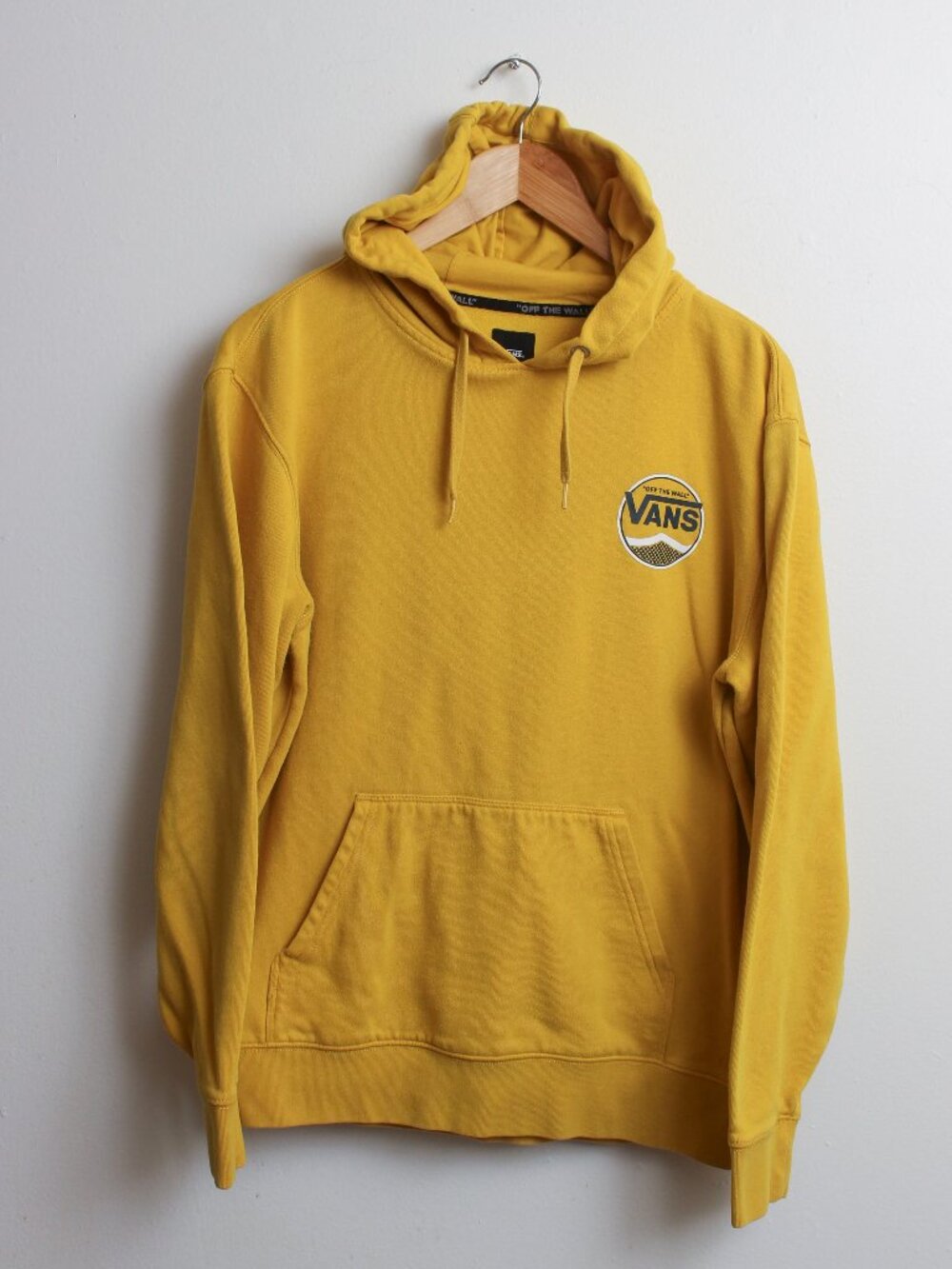 Vans Off The Wall Hoodie Mens Medium Yellow Pullover